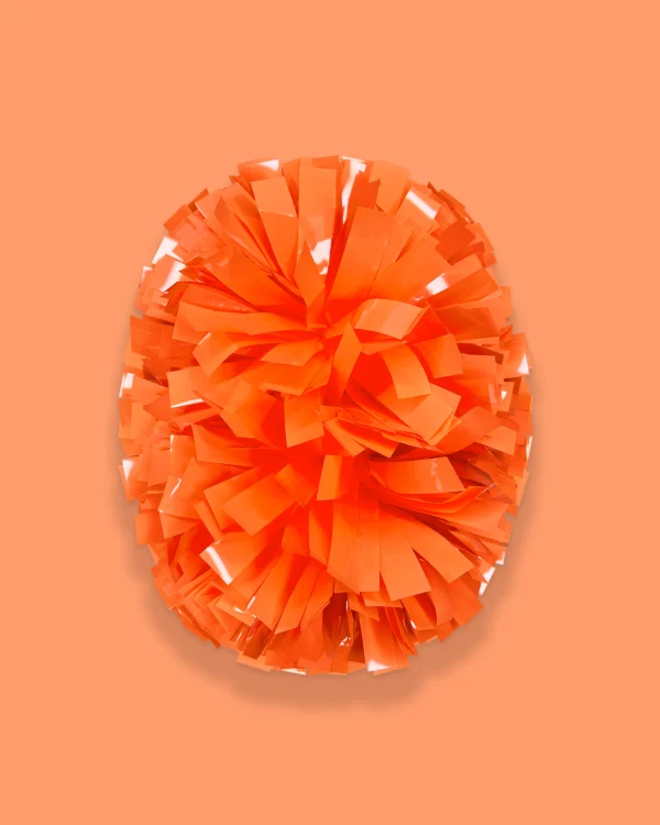 Neon Orange Metallic 4" Pop Poms - Image 3