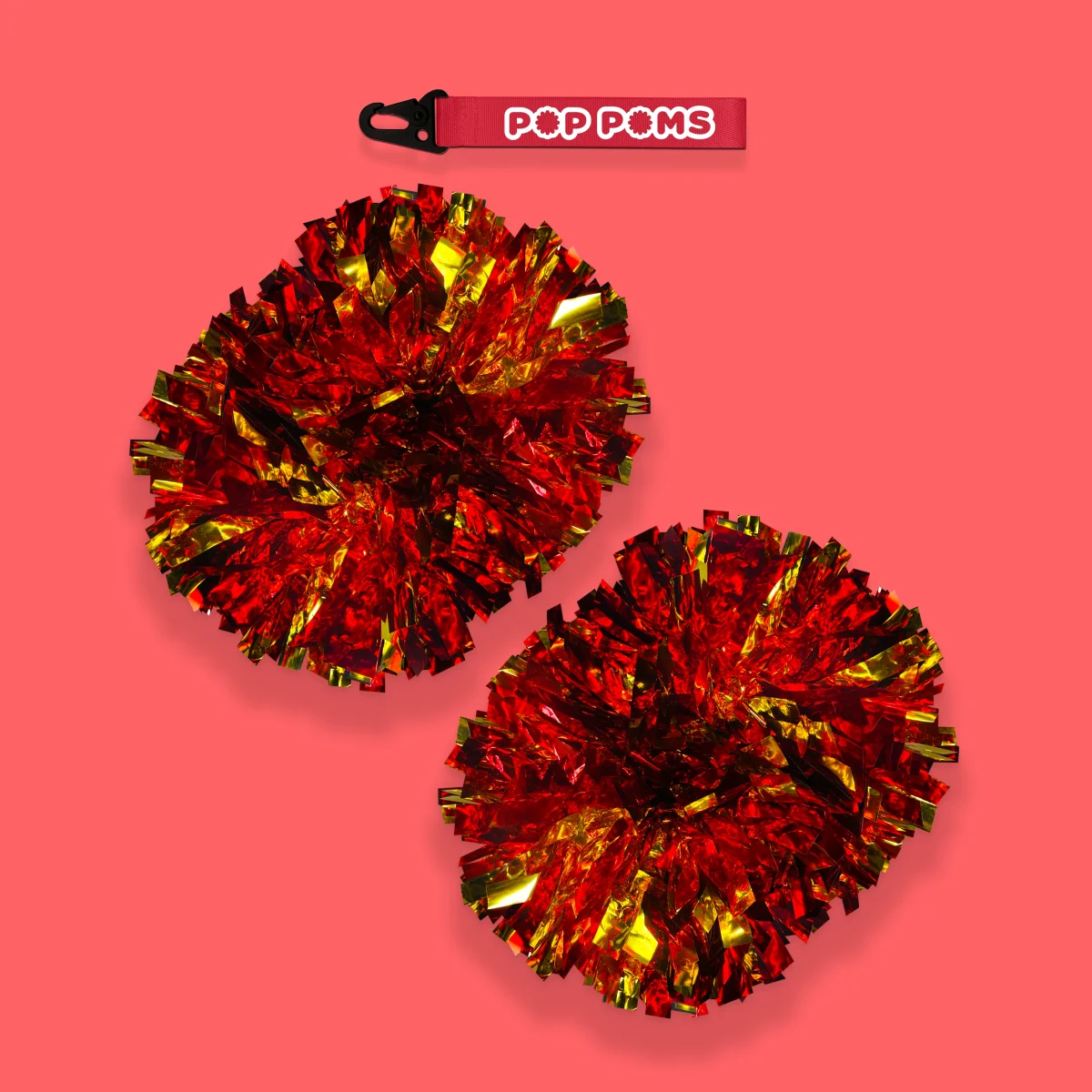 Red Gold Metallic 6" Pop Poms
