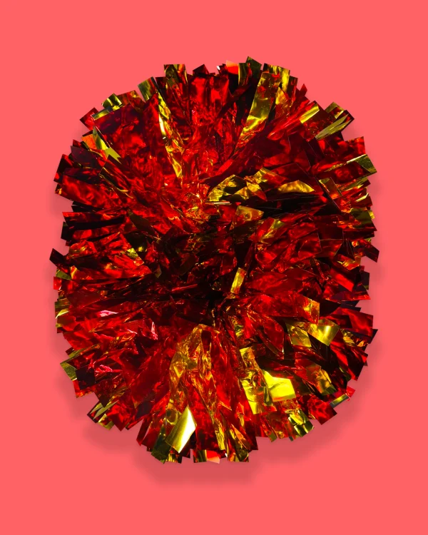 Red Gold Metallic 6" Pop Poms - Image 3