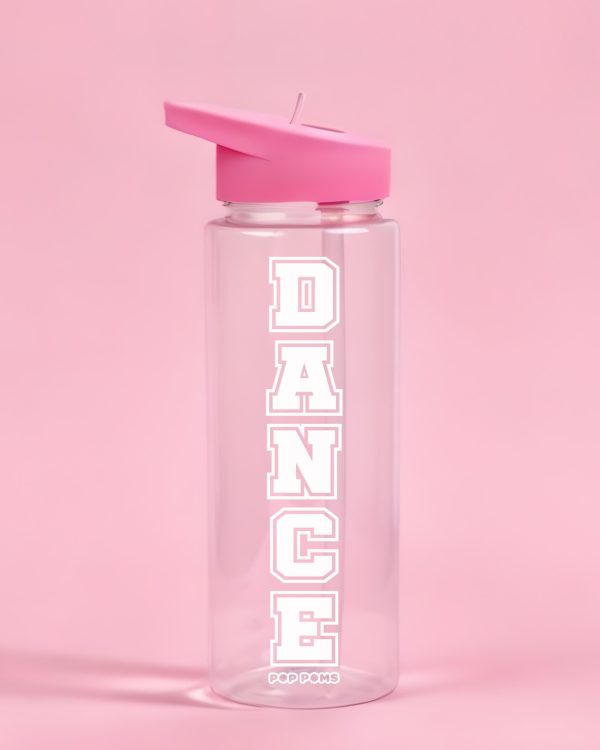Dark Pink Dance Pop Poms Clear Bottle